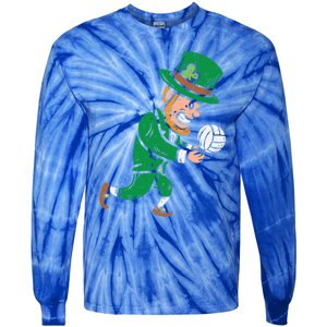 Leprechaun Volleyball Funny St Patricks Day Sport Lover Gift Cute Gift Tie-Dye Long Sleeve Shirt