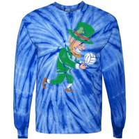 Leprechaun Volleyball Funny St Patricks Day Sport Lover Gift Cute Gift Tie-Dye Long Sleeve Shirt