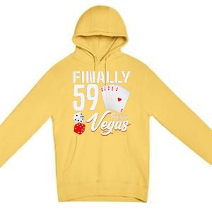 Las Vegas Finally 59th Birthday Party In Vegas Bday Squad Premium Pullover Hoodie