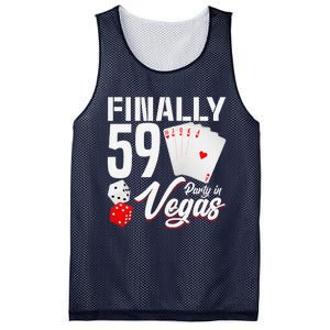 Las Vegas Finally 59th Birthday Party In Vegas Bday Squad Mesh Reversible Basketball Jersey Tank