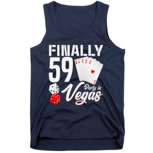 Las Vegas Finally 59th Birthday Party In Vegas Bday Squad Tank Top