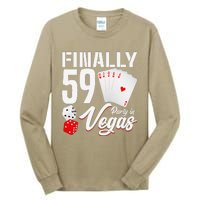 Las Vegas Finally 59th Birthday Party In Vegas Bday Squad Tall Long Sleeve T-Shirt