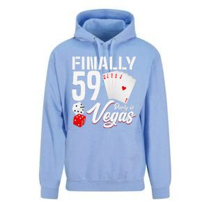 Las Vegas Finally 59th Birthday Party In Vegas Bday Squad Unisex Surf Hoodie