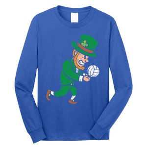 Leprechaun Volleyball Funny St Patricks Day Sport Lover Gift Long Sleeve Shirt