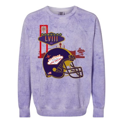 Las Vegas Football Party 2024 Football Colorblast Crewneck Sweatshirt