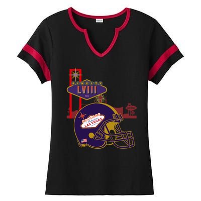 Las Vegas Football Party 2024 Football Ladies Halftime Notch Neck Tee