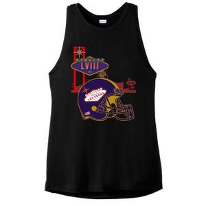 Las Vegas Football Party 2024 Football Ladies PosiCharge Tri-Blend Wicking Tank