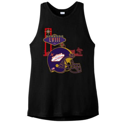 Las Vegas Football Party 2024 Football Ladies PosiCharge Tri-Blend Wicking Tank