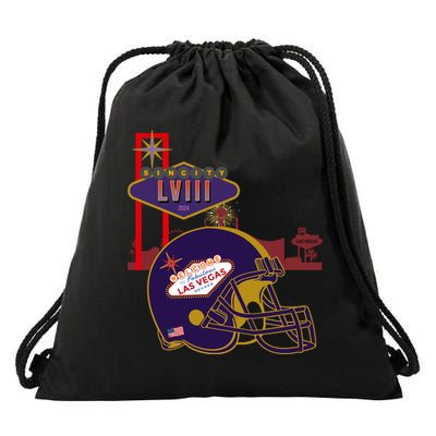 Las Vegas Football Party 2024 Football Drawstring Bag