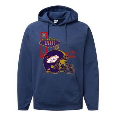 Las Vegas Football Party 2024 Football Performance Fleece Hoodie