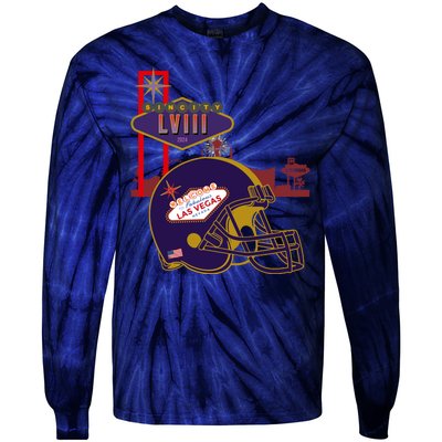 Las Vegas Football Party 2024 Football Tie-Dye Long Sleeve Shirt