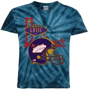 Las Vegas Football Party 2024 Football Kids Tie-Dye T-Shirt