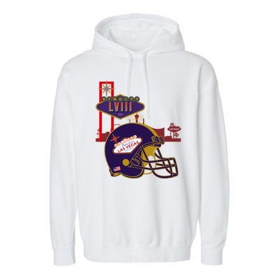 Las Vegas Football Party 2024 Football Garment-Dyed Fleece Hoodie