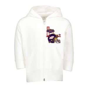 Las Vegas Football Party 2024 Football Toddler Zip Fleece Hoodie