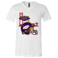 Las Vegas Football Party 2024 Football V-Neck T-Shirt