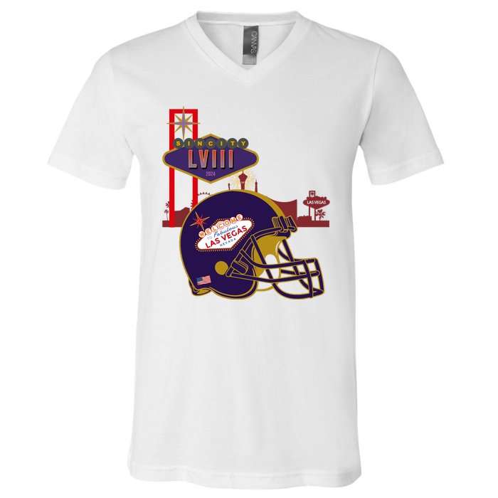 Las Vegas Football Party 2024 Football V-Neck T-Shirt