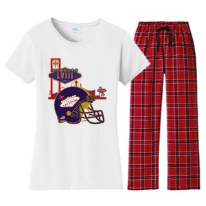 Las Vegas Football Party 2024 Football Women's Flannel Pajama Set