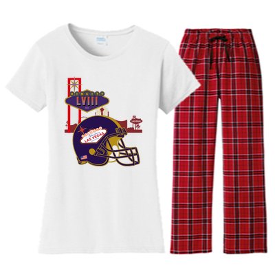 Las Vegas Football Party 2024 Football Women's Flannel Pajama Set