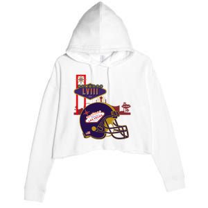 Las Vegas Football Party 2024 Football Crop Fleece Hoodie