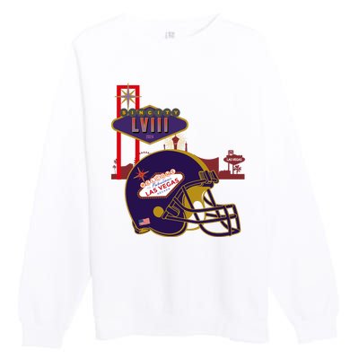 Las Vegas Football Party 2024 Football Premium Crewneck Sweatshirt