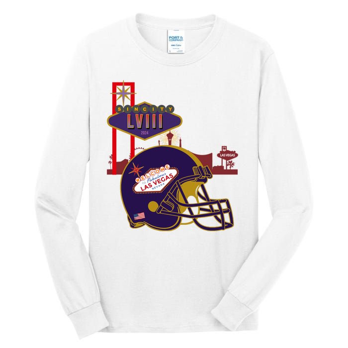 Las Vegas Football Party 2024 Football Tall Long Sleeve T-Shirt