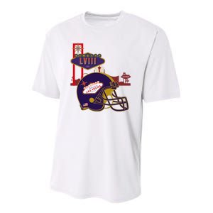 Las Vegas Football Party 2024 Football Youth Performance Sprint T-Shirt