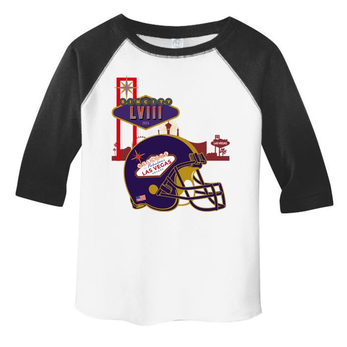 Las Vegas Football Party 2024 Football Toddler Fine Jersey T-Shirt