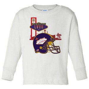 Las Vegas Football Party 2024 Football Toddler Long Sleeve Shirt