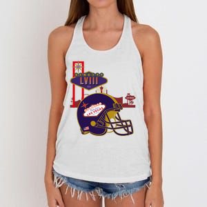 Las Vegas Football Party 2024 Football Women's Knotted Racerback Tank