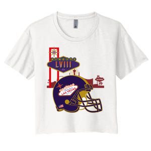 Las Vegas Football Party 2024 Football Women's Crop Top Tee