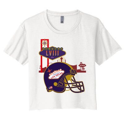 Las Vegas Football Party 2024 Football Women's Crop Top Tee