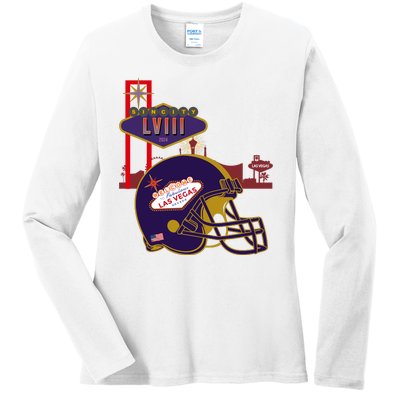 Las Vegas Football Party 2024 Football Ladies Long Sleeve Shirt