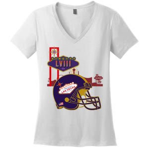 Las Vegas Football Party 2024 Football Women's V-Neck T-Shirt