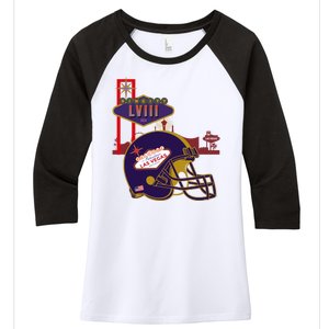 Las Vegas Football Party 2024 Football Women's Tri-Blend 3/4-Sleeve Raglan Shirt