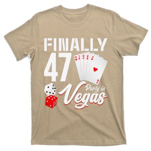 Las Vegas Finally 47th Birthday Party In Vegas Bday Squad T-Shirt