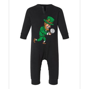 Leprechaun Volleyball Funny St Patricks Day Sport Lover Gift Funny Gift Infant Fleece One Piece