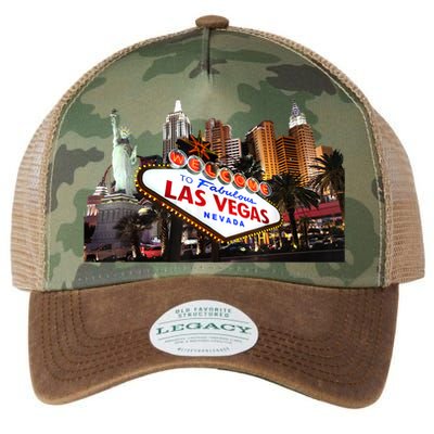 Las Vegas Famous Sign Strip Building Skyline Souvenir Legacy Tie Dye Trucker Hat