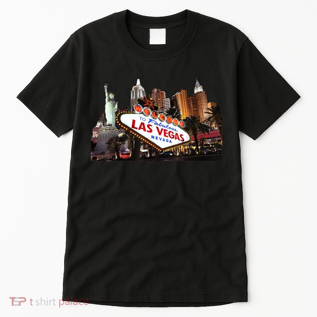 Las Vegas Famous Sign Strip Building Skyline Souvenir Tall T-Shirt