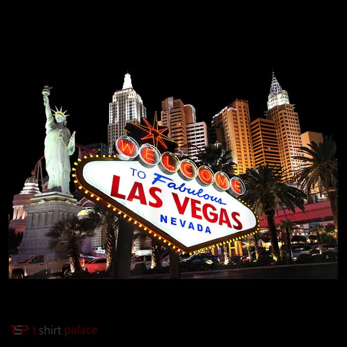 Las Vegas Famous Sign Strip Building Skyline Souvenir Drawstring Bag