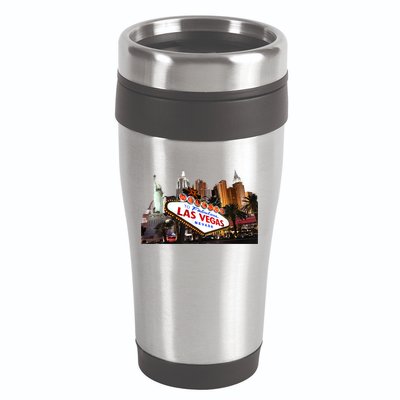 Las Vegas Famous Sign Strip Building Skyline Souvenir 16oz Travel Tumbler