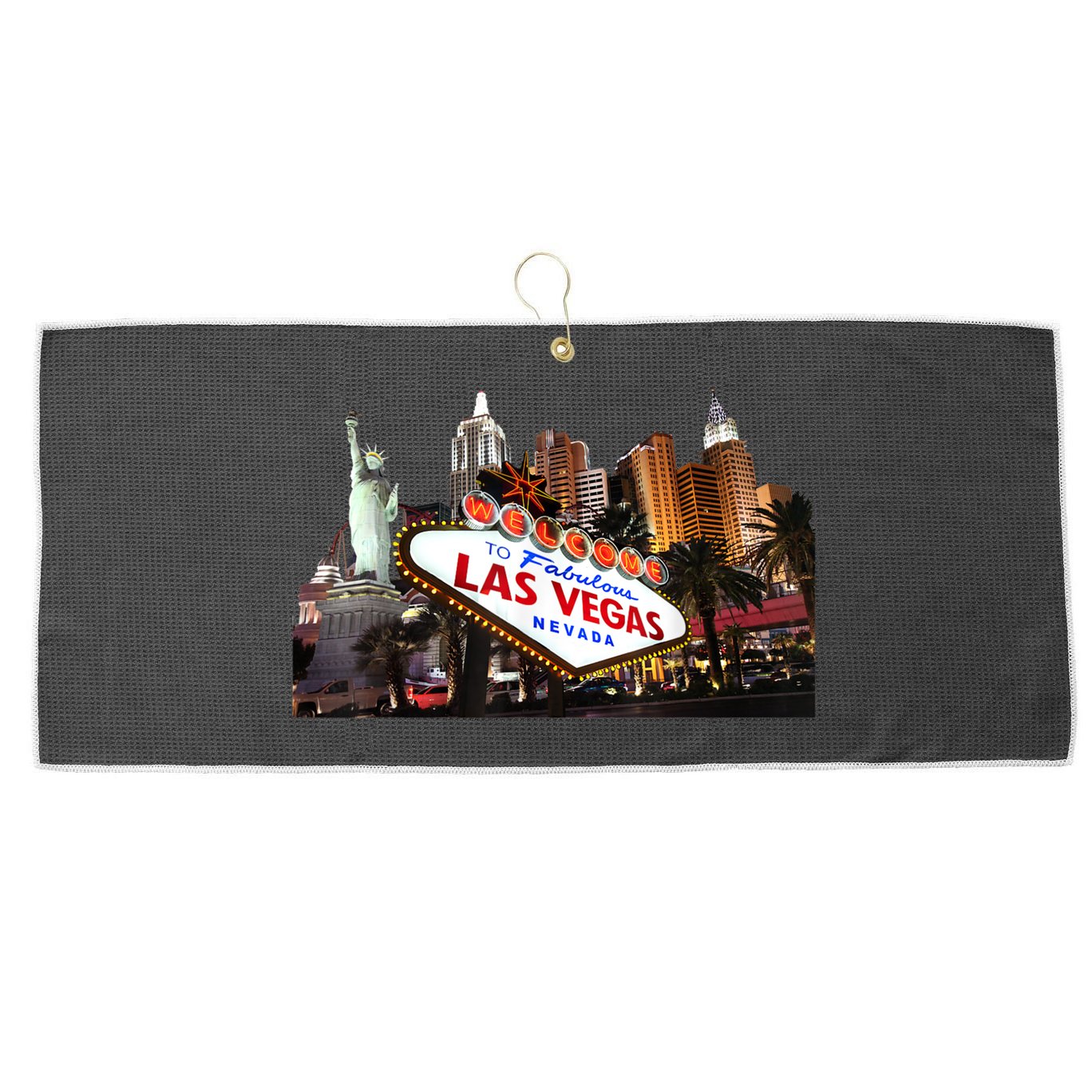 Las Vegas Famous Sign Strip Building Skyline Souvenir Large Microfiber Waffle Golf Towel