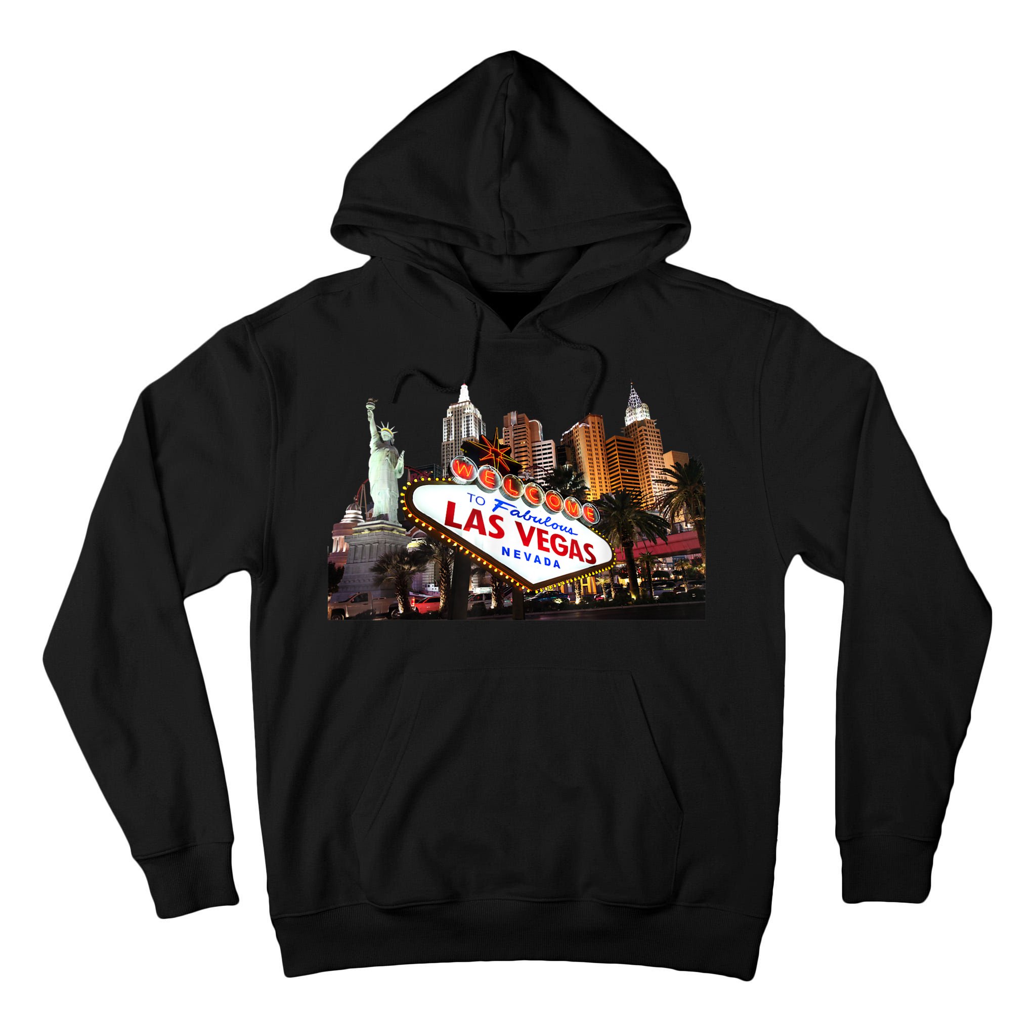 Las Vegas Famous Sign Strip Building Skyline Souvenir Tall Hoodie