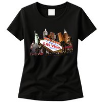 Las Vegas Famous Sign Strip Building Skyline Souvenir Womens T-Shirt