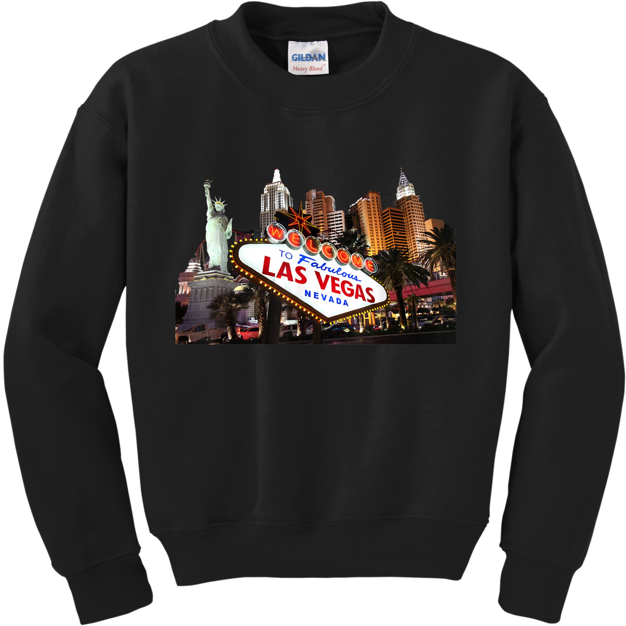 Las Vegas Famous Sign Strip Building Skyline Souvenir Kids Sweatshirt