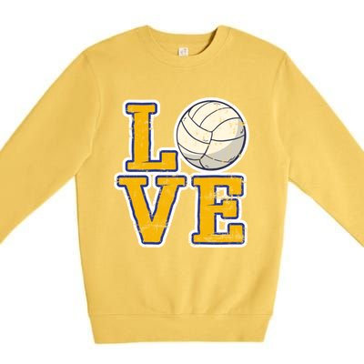 Love Volleyball Gift Premium Crewneck Sweatshirt