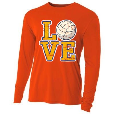 Love Volleyball Gift Cooling Performance Long Sleeve Crew