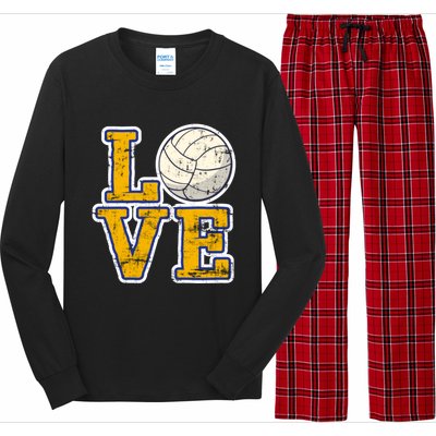 Love Volleyball Gift Long Sleeve Pajama Set