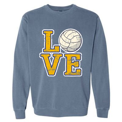 Love Volleyball Gift Garment-Dyed Sweatshirt