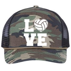 Love Volleyball Gift Retro Rope Trucker Hat Cap