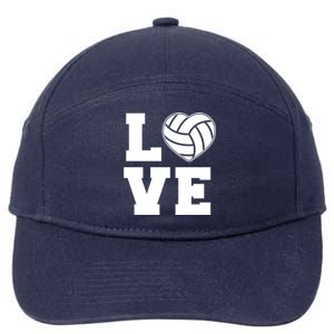 Love Volleyball Gift 7-Panel Snapback Hat